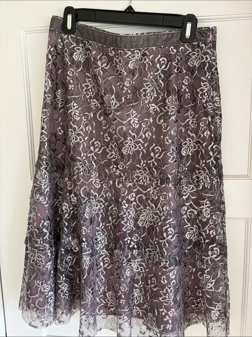 Sigrid Olsen Purple Lace A-Line Skirt